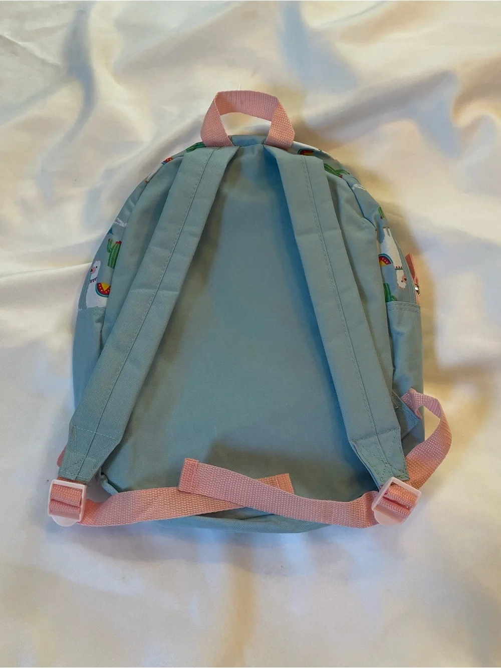 Wonder Nation Light Blue Llama Print Kids Backpack with Pink Accents, NWOT, OS
